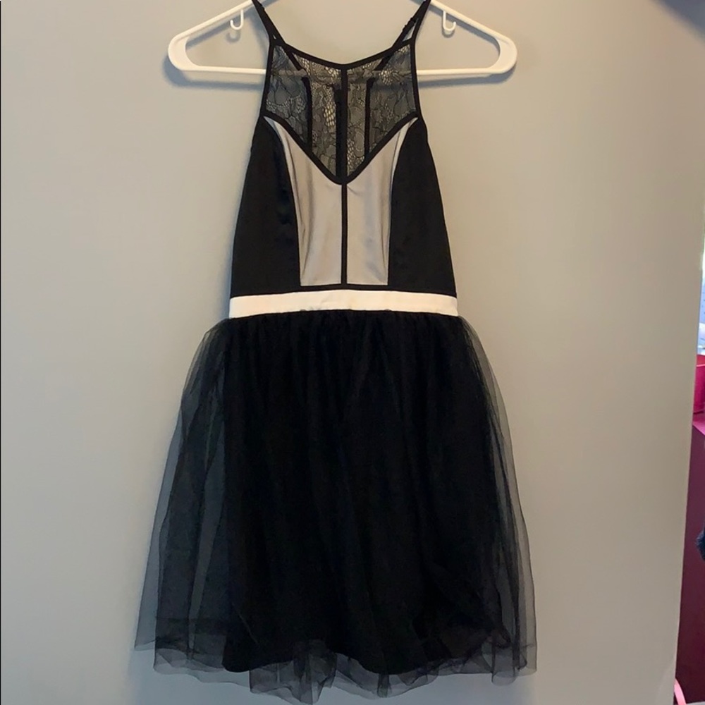 Black and White tulle BCBG Dress